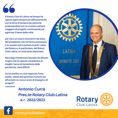 Antonio Currà Presidente Rotary Club Latnia